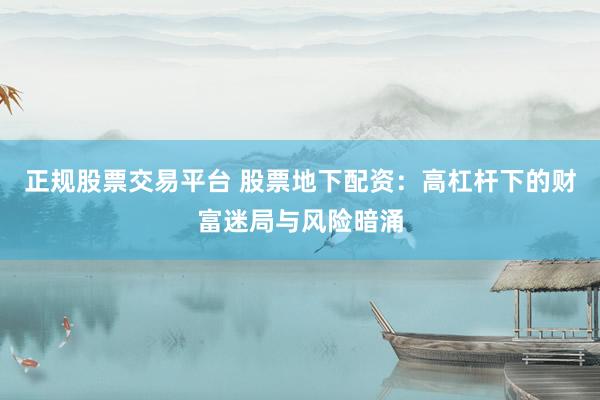 正规股票交易平台 股票地下配资：高杠杆下的财富迷局与风险暗涌