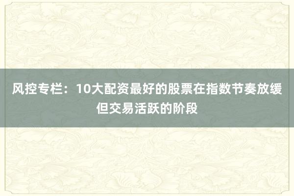 风控专栏：10大配资最好的股票在指数节奏放缓但交易活跃的阶段