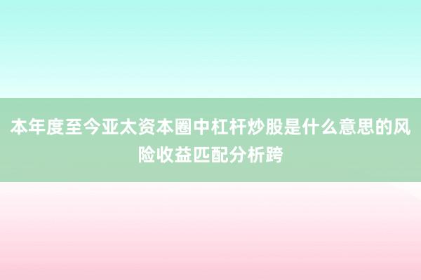 本年度至今亚太资本圈中杠杆炒股是什么意思的风险收益匹配分析跨