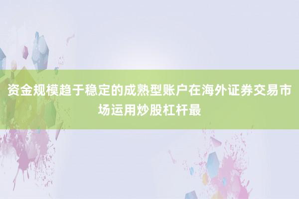 资金规模趋于稳定的成熟型账户在海外证券交易市场运用炒股杠杆最