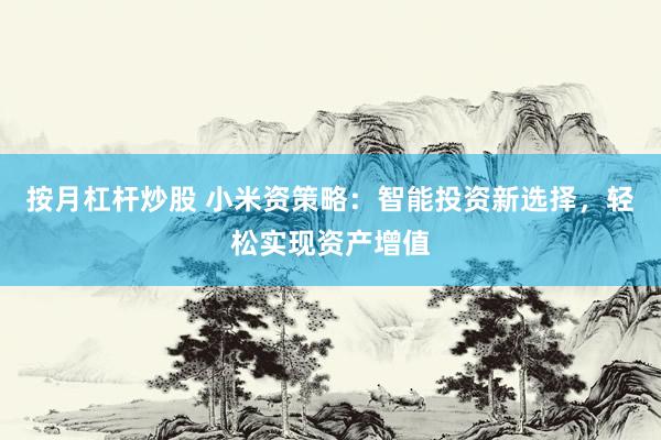 按月杠杆炒股 小米资策略：智能投资新选择，轻松实现资产增值