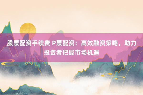 股票配资手续费 P票配资：高效融资策略，助力投资者把握市场机遇